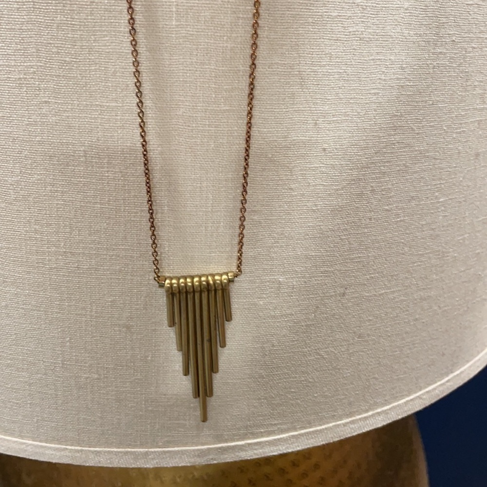 Fun brass necklace purchased in Brooklyn